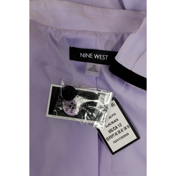 Sz 12 Nine West Black & Lilac Tailored Blazer Jacket NWT - Picture 4 of 5